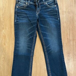 Silver Jeans Blue Ankle Cropped Denim